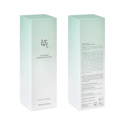 Green Plum Refreshing Cleanser (100Ml, 3.38 Fl.Oz.) with Dynasty Cream Hydrating Face Moisturizer (50Ml, 1.69 Fl.Oz.), Korean Skincare
