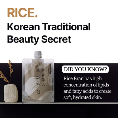 White Rice Wash off Facial Mask L Daily Skincare Essential Korean Skin Care Produced from Domestically Harvested Ingredients, Gentle Hydrating & Soothing L 3.38 Fl. Oz