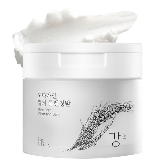 Korean Cleansing Balm with Rice Scent (Milky Sherbet Texture) – Gentle Makeup Remover, Removes Waterproof Makeup and Facial Oil, Includes Hygienic Mini Spatula