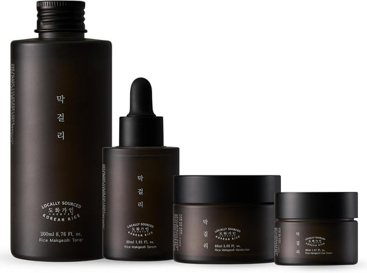Makgeolli Ritual Set : a Gift of Luxury | Toner, Serum, Moisturizer, Eye Cream | Deep Hydration & Radiance | Korean Skin Care