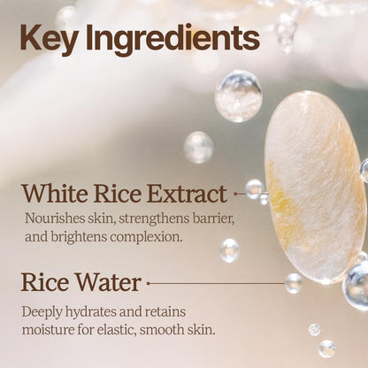 White Rice Wash off Facial Mask L Daily Skincare Essential Korean Skin Care Produced from Domestically Harvested Ingredients, Gentle Hydrating & Soothing L 3.38 Fl. Oz